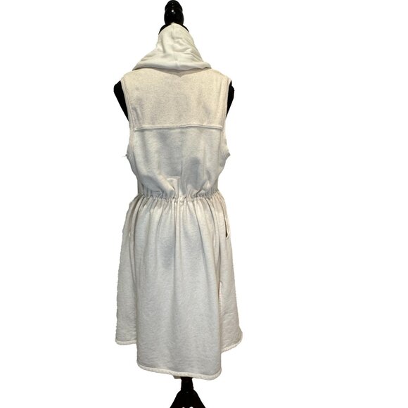 Anthropologie Avasa Drawstring Duster Vest Cardigan Beige Layering Size Small - Picture 3 of 9